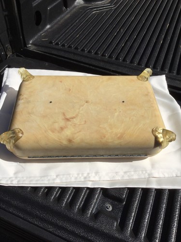 Vintage Art Deco Bakelite Lucite Community Silverware Chest Case Beige Swirl GC