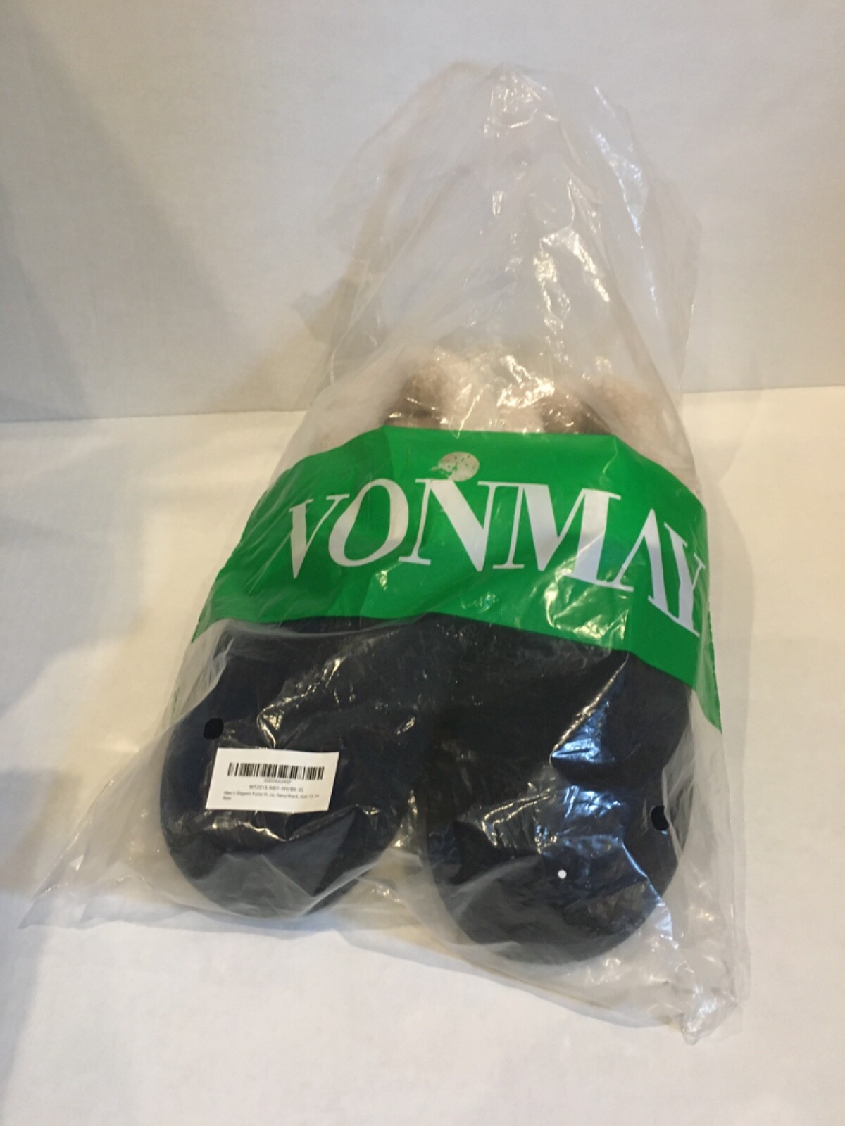 Vonmay Men Black Blue Size X-Large 13 14 NEW Hard Bottom Slipper