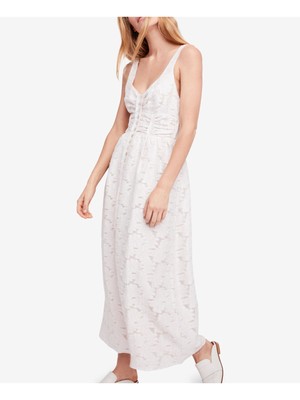 

Женское розовое платье с V-образным вырезом и ампирной талией FREE PEOPLE, Розовый