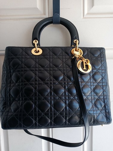 Dior バッグ Christian Dior Black Patent Leather and Zebra Pony Hair
