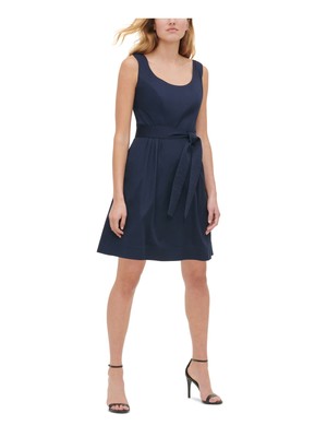 

TOMMY HILFIGER Женское темно-синее платье без рукавов выше колена с поясом + расклешенное платье, Navy