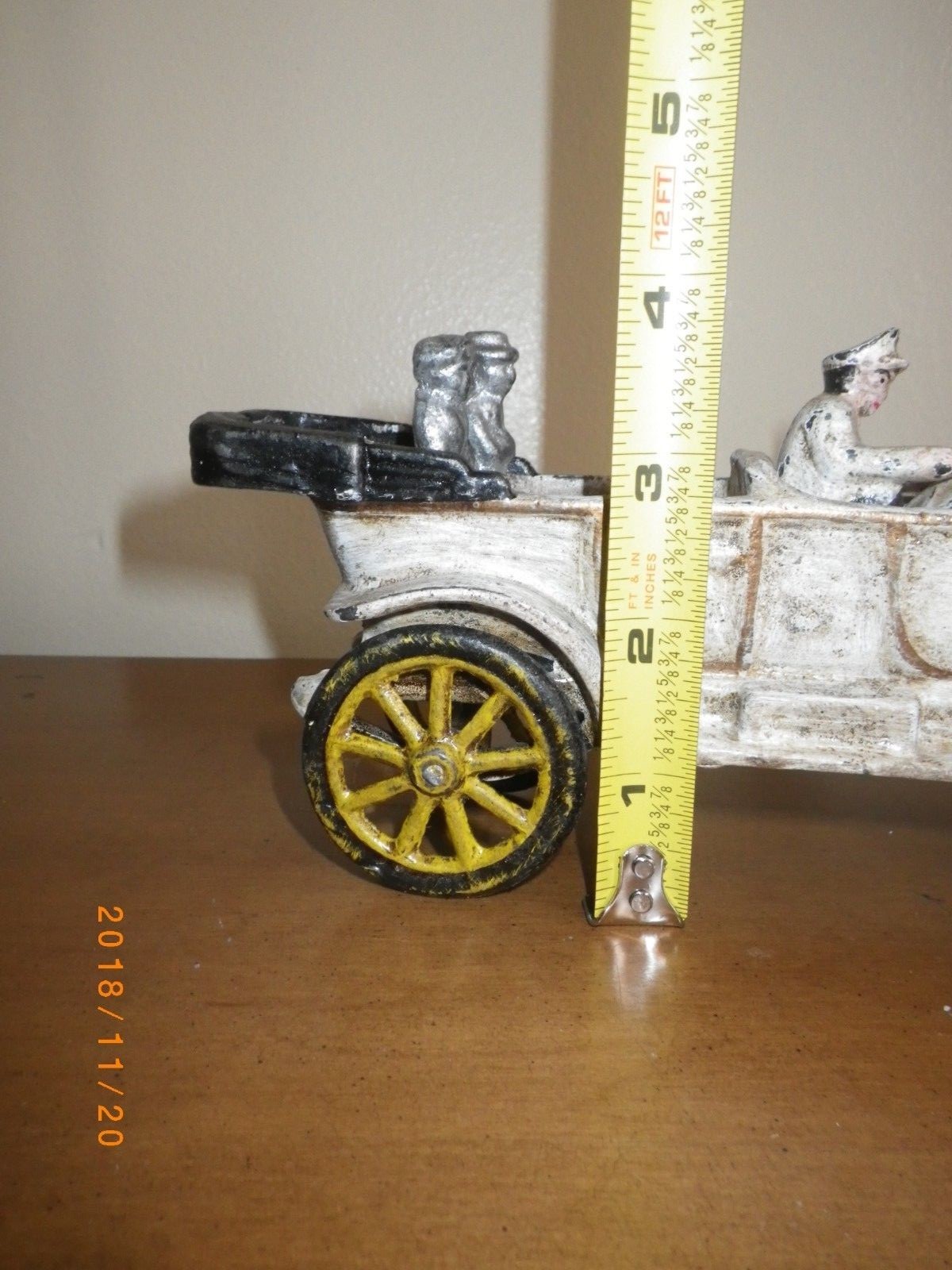 Vintage Convertible Touring Cast Iron Toy Car Collectible Antique Driver Riders