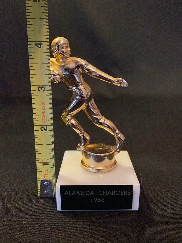 Vintage Gold Metal Football Player Trophy Topper on Marble Base eBay