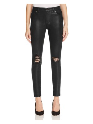 7 FOR ALL MANKIND Женские черные джинсы до щиколотки с высокой талией и карманами на молнии 29