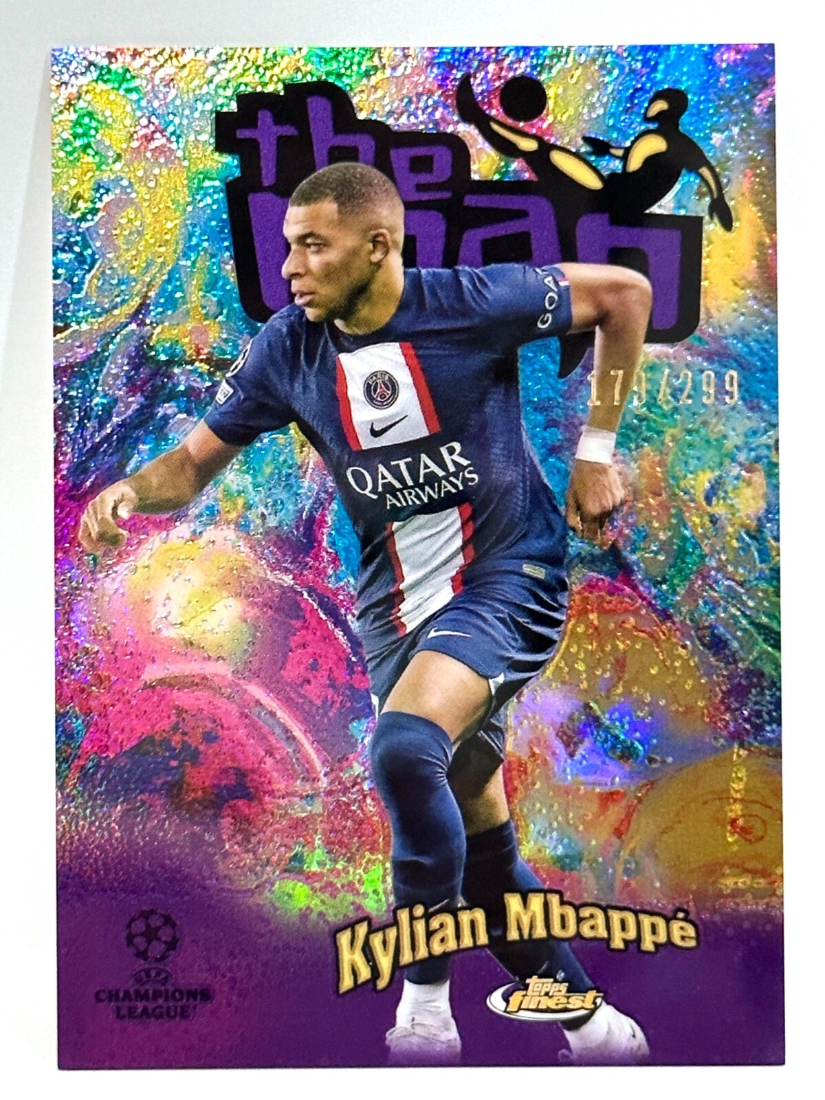 2022-23 Topps Finest UCL PSG The Man Kylian Mbappe Purple
