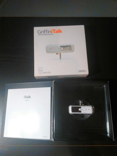 Griffin iTalk Voice Recorder For iPod PN 4020- Talk Pre-Owned In Original Box
