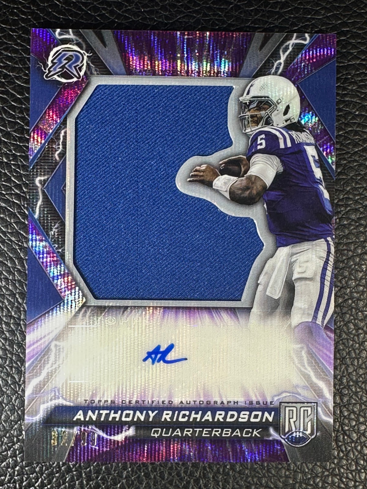 2023 Topps Composite Resurgence Purple Anthony Richardson 32/99 Auto Jersey RC