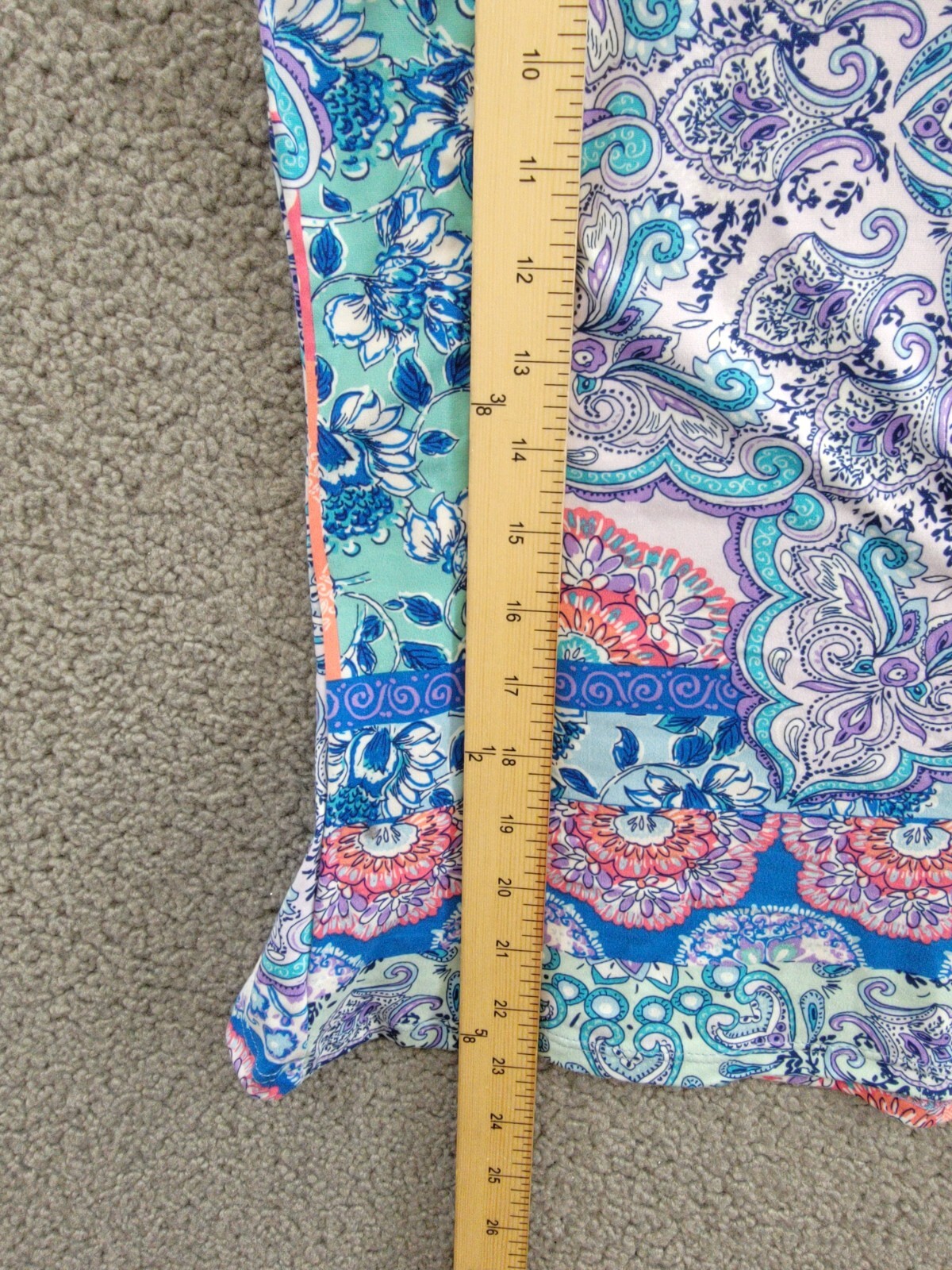 Linea Donatella Pajamas Top Women's S Blue Multi Paisley Print V-Neck Pullover - Picture 7 of 14