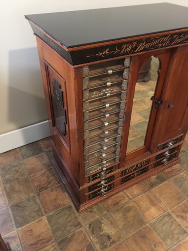 RARE Brainerd & Armstrong ANTIQUE Floor Display spool silk thread cabinet