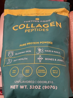 Further Food Collagen Peptides Pure Protein Powder 32 oz Exp 01/2023