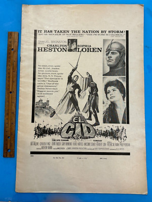 1961 RARE ''EL CID'' Pressbook - Charlton Heston & Sophia Loren 16 Pages