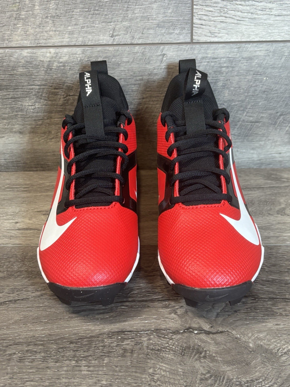 Nike Alpha Menace 4 Shark Football Cleats Mens 7.5 Red Black White New in Box