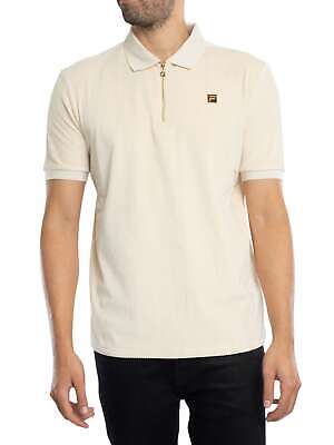 Мужская рубашка поло из велюра в рубчик Fila Mens Louie Slim Fit, бежевый