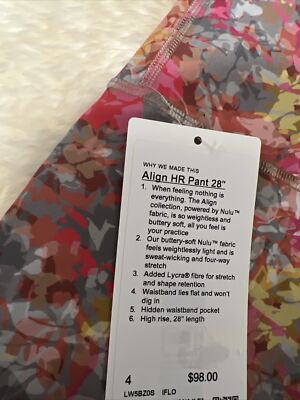 NWT Lululemon Align High Rise HR 28  Inflorescence Multi Size ：2 & 4