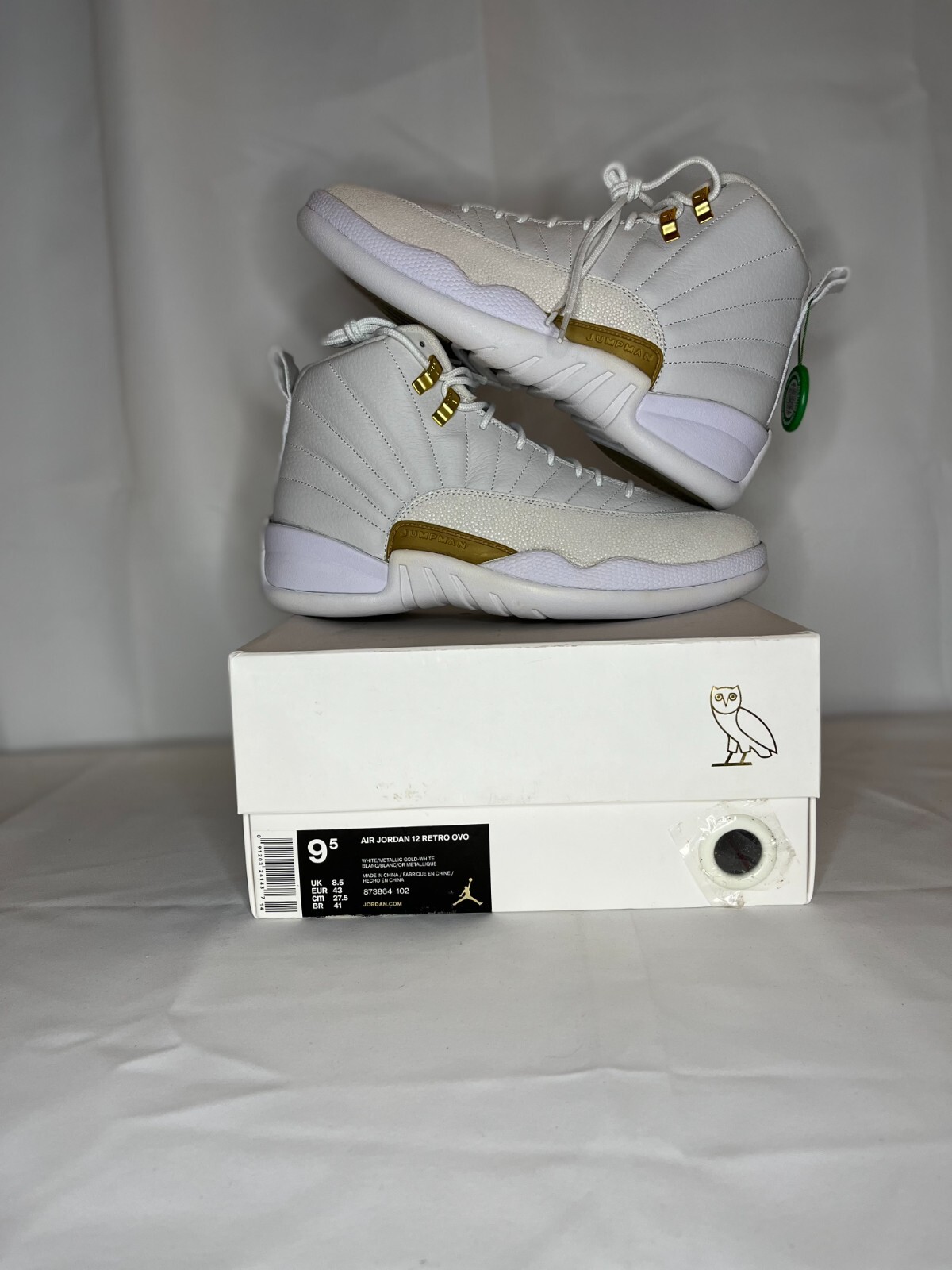 air jordan ovo 12 white and gold