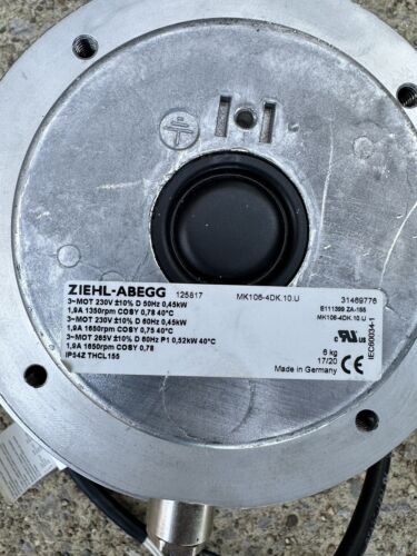 Ziehl - Abegg MK106-4DK.10.U AC External Rotor Fan Motor 280 Ziehl - Abegg MK106-4DK.10.U AC External Rotor Fan Motor 280