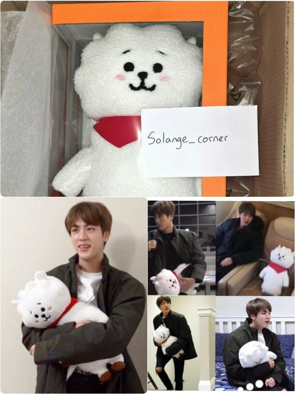 On Hand) WITH BOX BTS Jin Rare BT21 Official RJ JUMBO On Hand) WITH BOX BTS Jin Rare BT21 Official RJ JUMBO