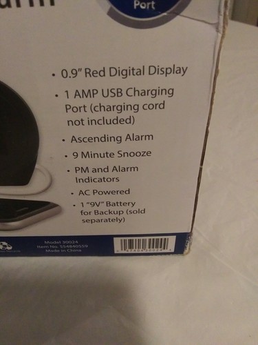 Equity 0.9 Inch Red Led Alarm With Usb Charging Port