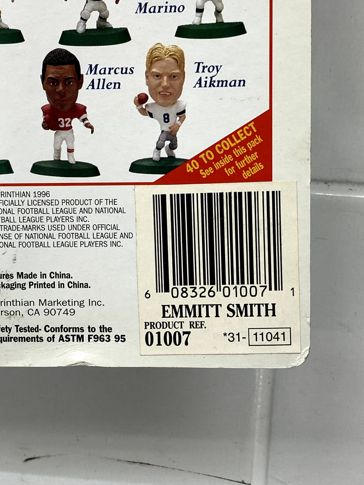 1996 Corinthian Headliners Emmitt Smith Dallas Cowboys Figure Sealed Vintage
