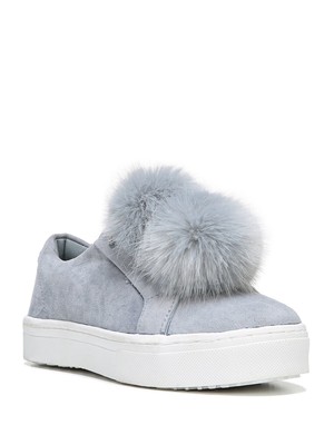 

SAM EDELMAN Женские кроссовки пыльно-голубого цвета с помпонами Leya на платформе 9 м, Light blue, E8362L3