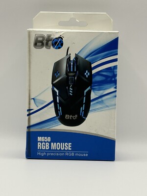 BTO M650 WIRED OPTICAL MOUSE HIGH PRECISION NEW GAMING OR OFFICE