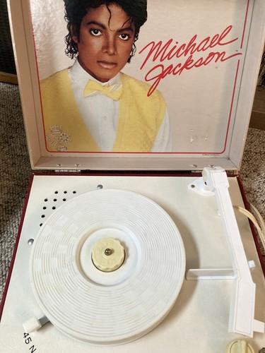 Vintage 1984 MICHAEL JACKSON VANITY FAIR PHONOGRAPH w/Box Working Record Player