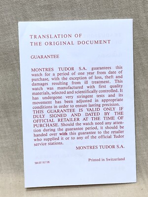 TUDOR Translation Booklet 1995 Prince Big Block Submariner Oysterdate Chrono /
