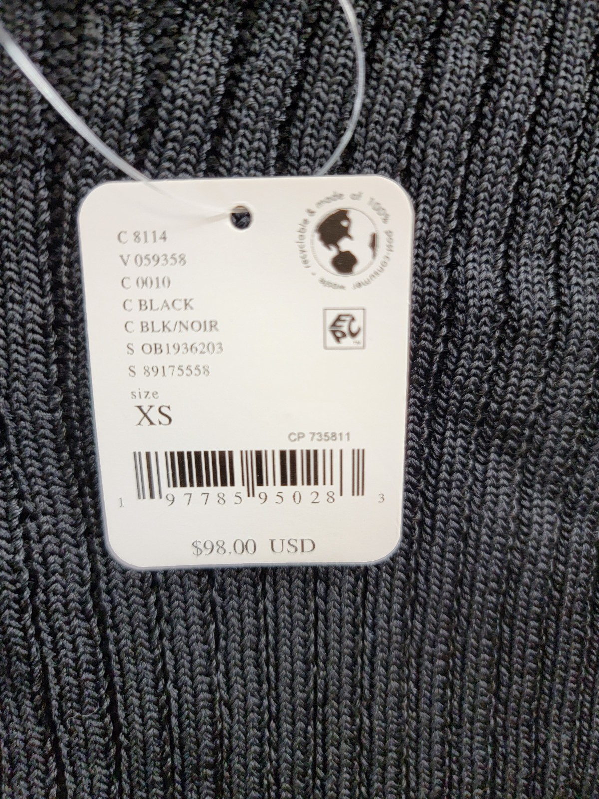 Free People Textured Short Sleeves Crop Sweater Top Women's XS Black Pullover - Picture 13 of 13