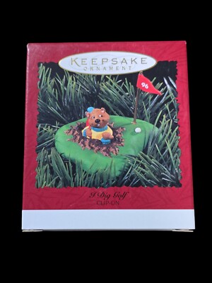 Hallmark Keepsake Ornament 1996 I Dig Golf Clip On (Gopher on Golf Course)