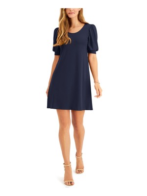 

MSK PETITES Женское темно-синее короткое вечернее платье с рукавами-пуфами Petites, Navy