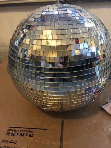 16” Disco ball, Motor, 2 Spot Lights, 2 Extra Bulbs, Colored Lens. USED