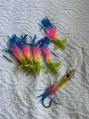 Custom Offshore Splash Bird Daisy Chain Trolling Lure Rainbow w/ Stinger  'READ'