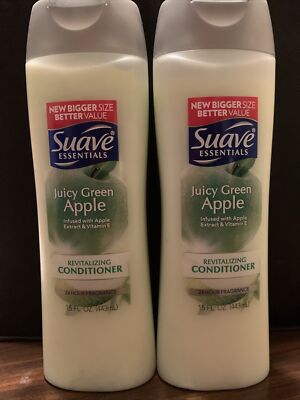 Lot of 2 Suave Essentials Juicy Green Apple Revitalizing Conditioner 15 oz