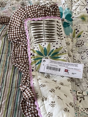 Brand New With s Zara Home Floral Stripe Reverse Bed Quilt Throw With Ginghamのebay公認海外通販 セカイモン