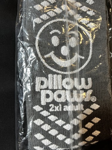 Pillow Paws #1098-001 Terries Imprinted Slipper Socks, XXL Gray