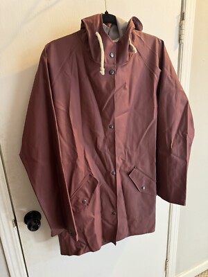 Elka Regtoj Red Rubberized Unlined Waterproof Rain Jacket For Extreme Weather L