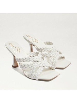 

SAM EDELMAN Женские белые кожаные шлепанцы Marjorie Square Flare, 7 м, Белый, H5782L1
