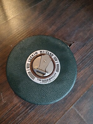 Vintage Lufkin Rule Co Ni-Clad Chrome Steel 100 FT.-30M Hook Tape Measure
