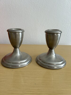 Vintage Empire Pewter Weighted Candle Holders - Marked 780 - Marshall Field s