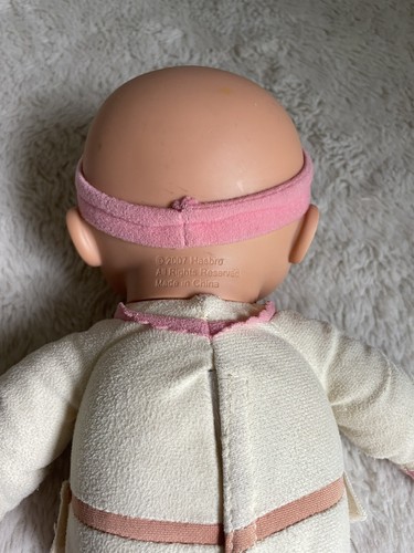 Hasbro Baby Alive 2007 Plush Body Giggling Talking Doll Brown Eyes Molded Hair