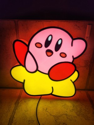 Large Kirby LED Sign,  3d Printed, Ready To Ship, Ready To Be Used!