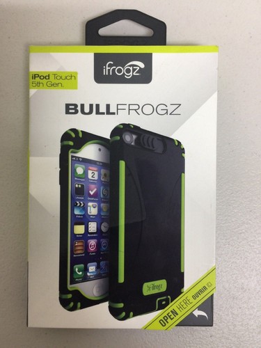 Zagg Bullfrogz Apple iPod Touch 5th Gen Rugged Grip Drop Case Black Green iFrogz