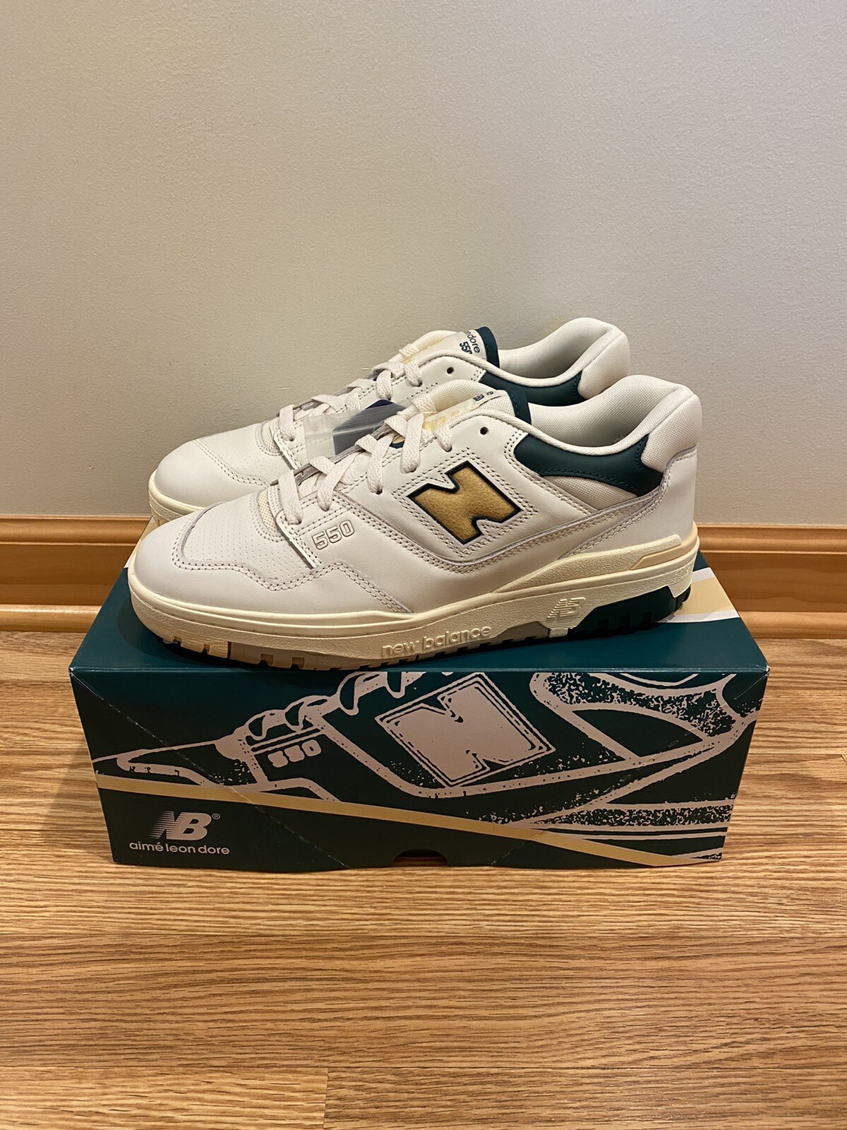 new balance 550 aime leon dore natural green