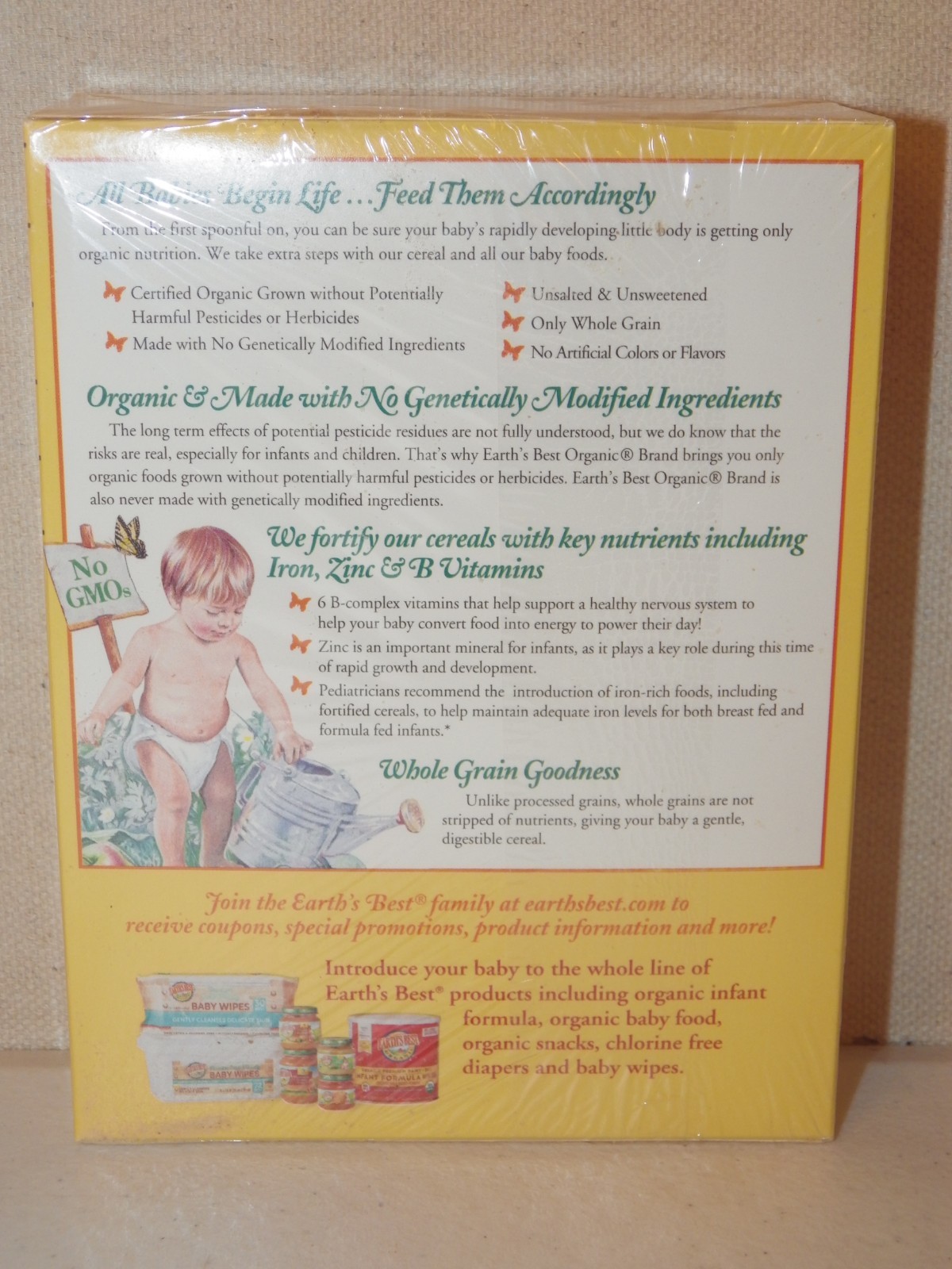 Earth's Best Mixed Grain Apple Sweet Potato Organic Baby Cereal (6) 8oz. boxes
