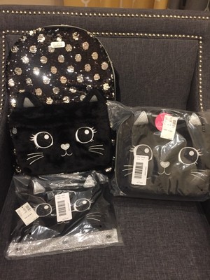 justice black cat backpack
