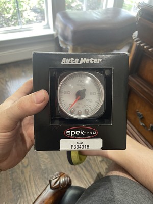 AutoMeter P305128 Spek-Pro Boost Gauge; 2-1/16 in.; White Dial Face; Fluorescent
