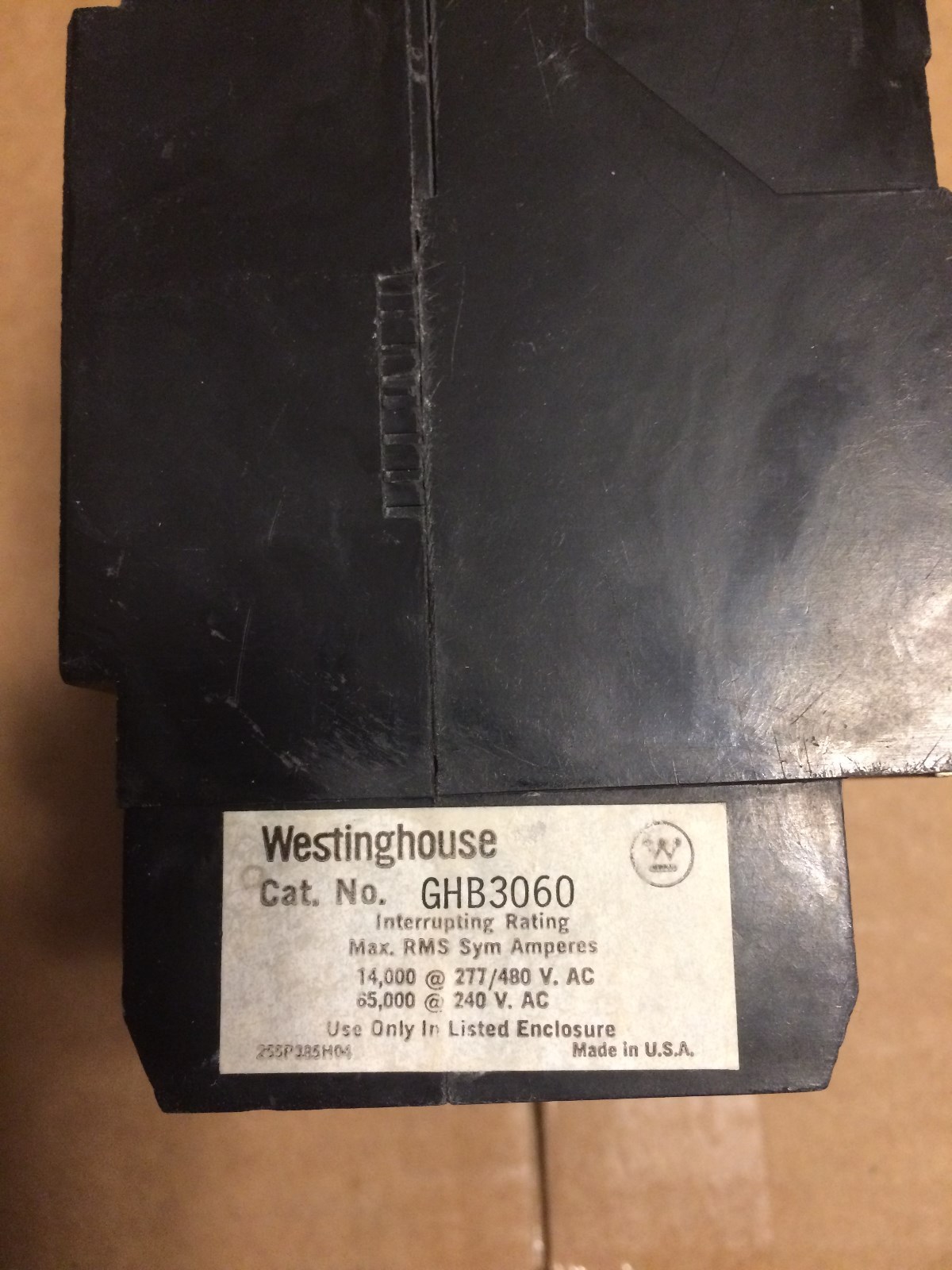 Westinghouse GHB3060 60 AMP 277/480VAC 3-Pole Circuit Breaker