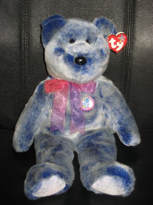 ty-beanie buddy-periwinkle the bear-retired-2001-w/tags