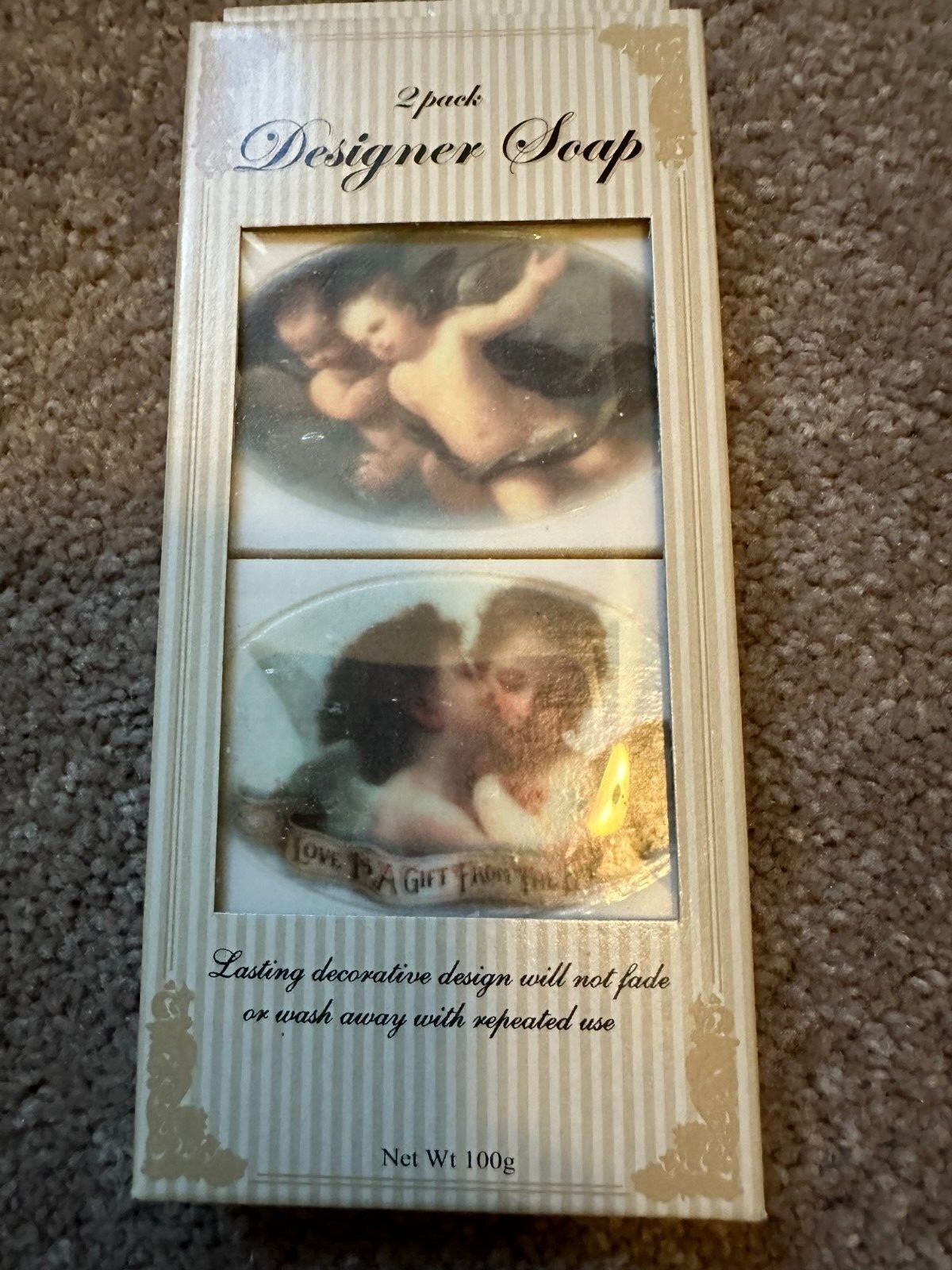 Bars Scented Designer Bar Soaps 2 Pack New In Box Cherub Holiday