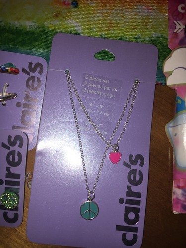 Claire’s Tattoo Jewelry Necklace Earring Ring Bag Justice Stickers Lot Easter